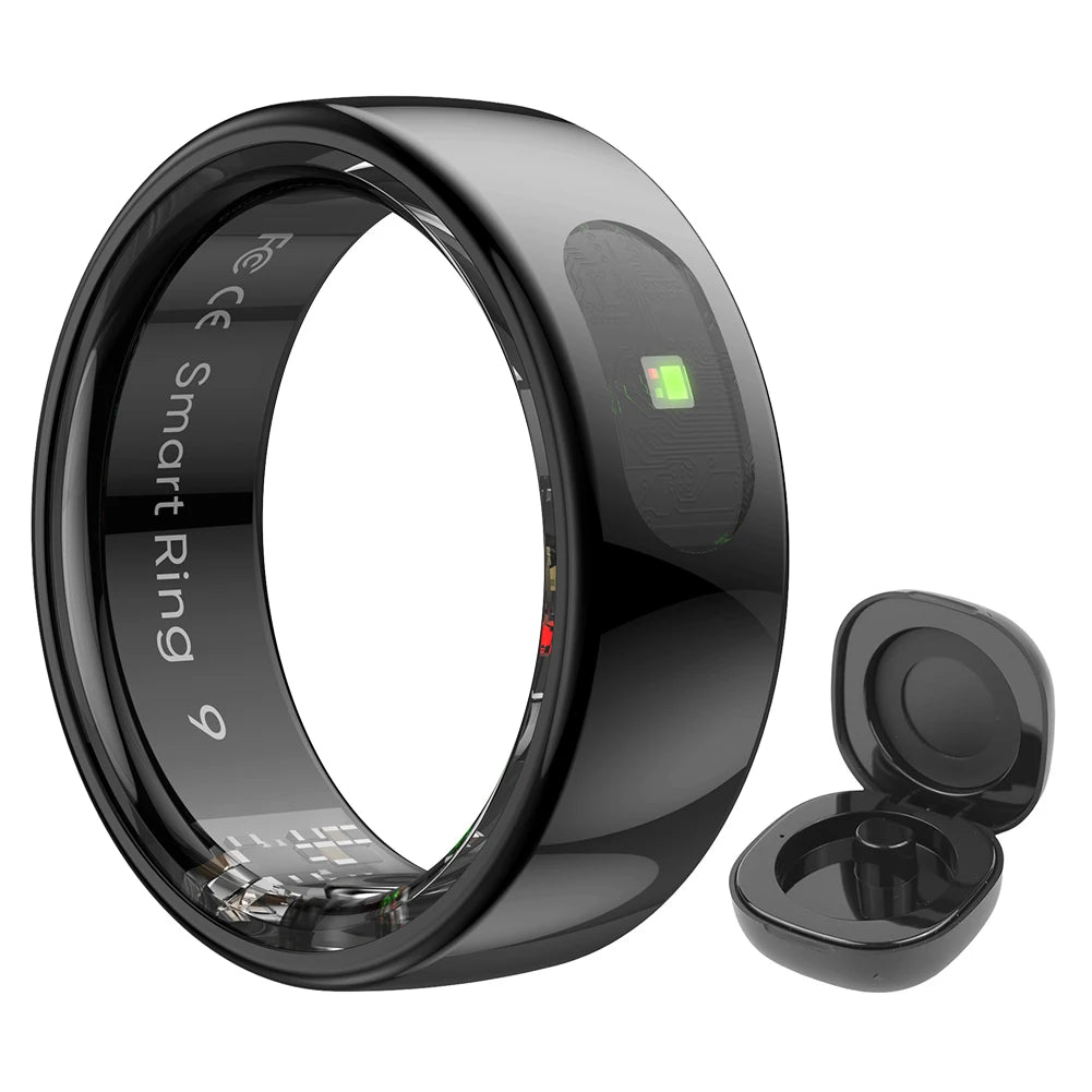 Anillo Inteligente R08 Para Hombres Y Mujeres, Banda Electrónica Inteligente 5ATM, Monitor De Salud De Presión De Oxígeno En Sangre Resistente Al Agua Con Estuche De Carga Para Teléfono