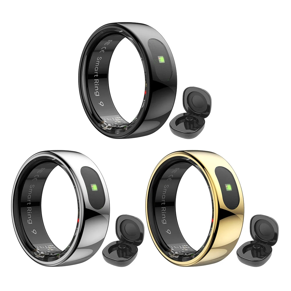 Anillo Inteligente R08 Para Hombres Y Mujeres, Banda Electrónica Inteligente 5ATM, Monitor De Salud De Presión De Oxígeno En Sangre Resistente Al Agua Con Estuche De Carga Para Teléfono