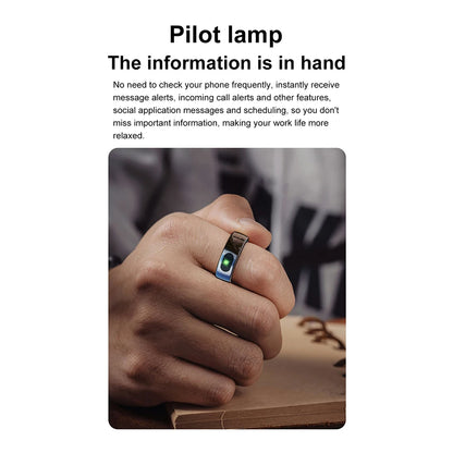 Anillo Inteligente R08 Para Hombres Y Mujeres, Banda Electrónica Inteligente 5ATM, Monitor De Salud De Presión De Oxígeno En Sangre Resistente Al Agua Con Estuche De Carga Para Teléfono