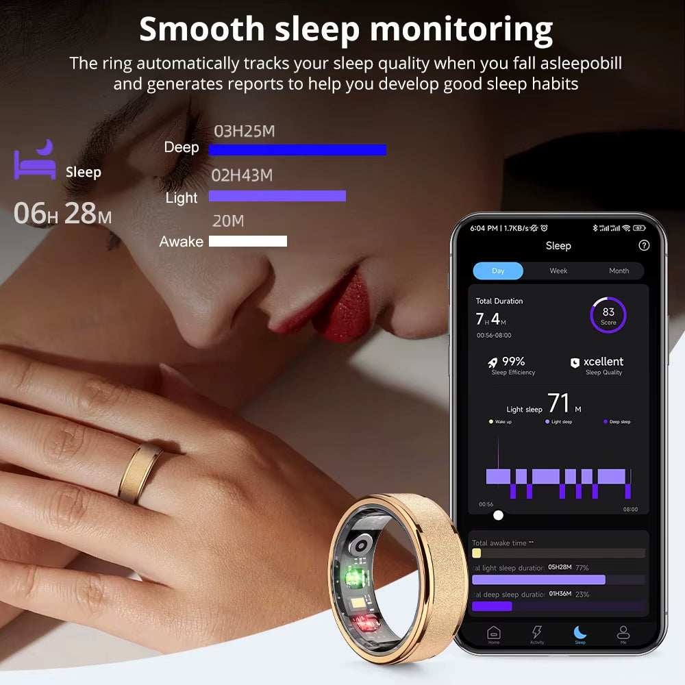 COLMI R10 Anillo Inteligente Con Estuche De Carga Para Hombres Y Mujeres, Monitor De Salud Y Sueño, Resistente Al Agua Hasta 5 ATM, Modo Multideporte
