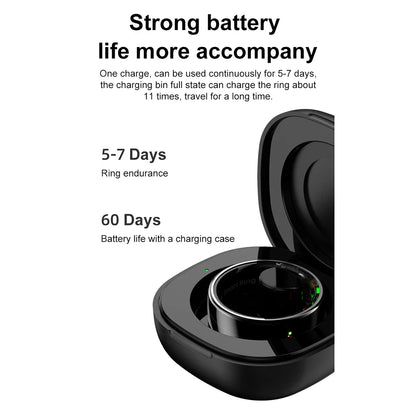 Anillo Inteligente R08 Para Hombres Y Mujeres, Banda Electrónica Inteligente 5ATM, Monitor De Salud De Presión De Oxígeno En Sangre Resistente Al Agua Con Estuche De Carga Para Teléfono