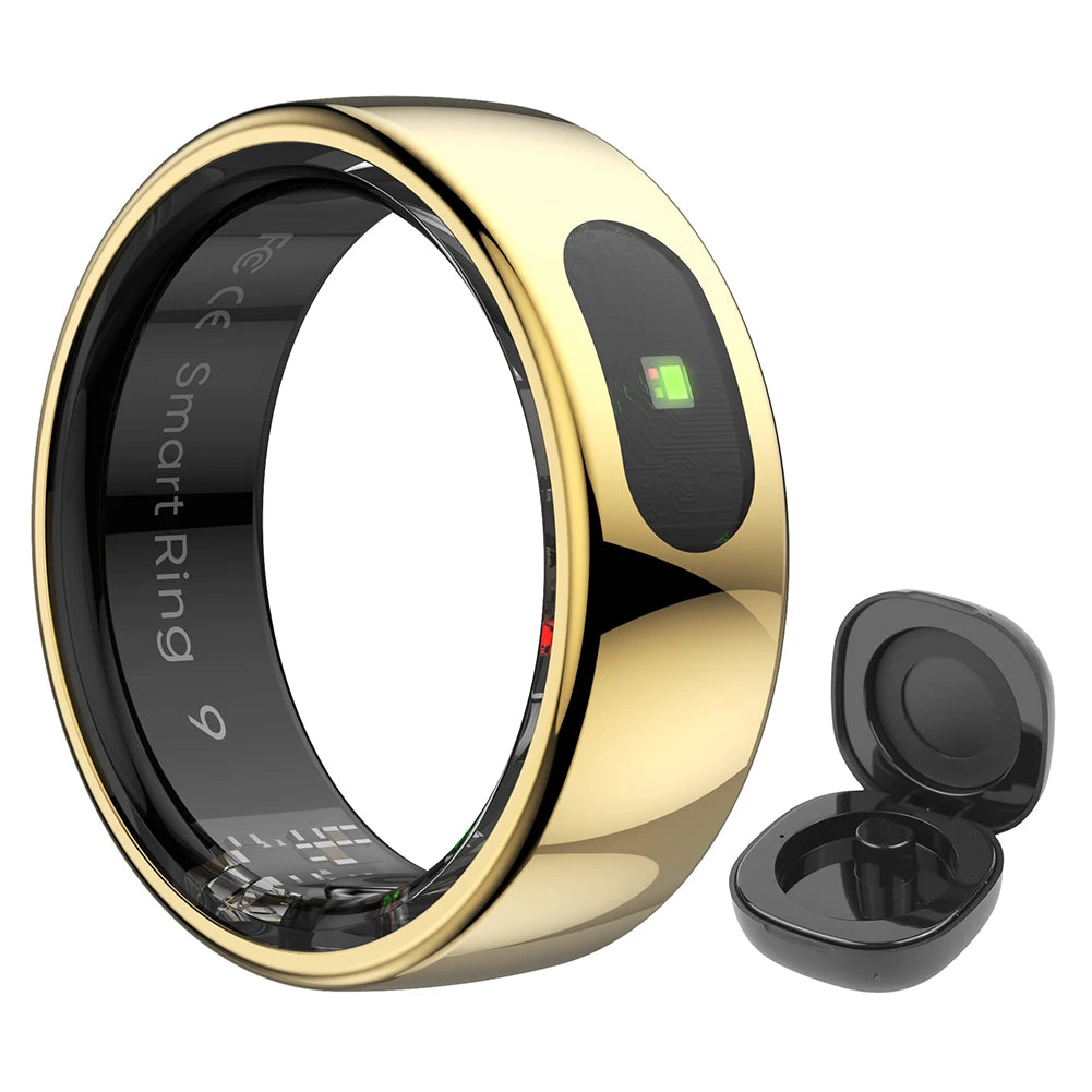 Anillo Inteligente R08 Para Hombres Y Mujeres, Banda Electrónica Inteligente 5ATM, Monitor De Salud De Presión De Oxígeno En Sangre Resistente Al Agua Con Estuche De Carga Para Teléfono