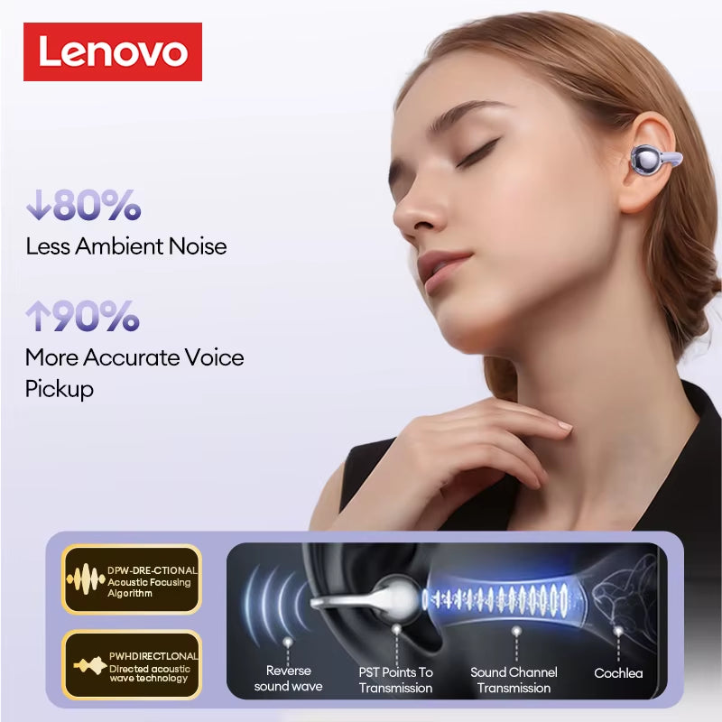 LE302 Wireless Bluetooth 6.0 Headset Long Battery Life Sports Ear Clip Earphones HIFI Stereo Noise Cancelling Headphones