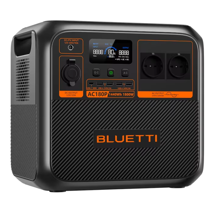 Estación de Energía Portátil BLUETTI AC180P (1800W / 1440Wh) - Preventa Exclusiva